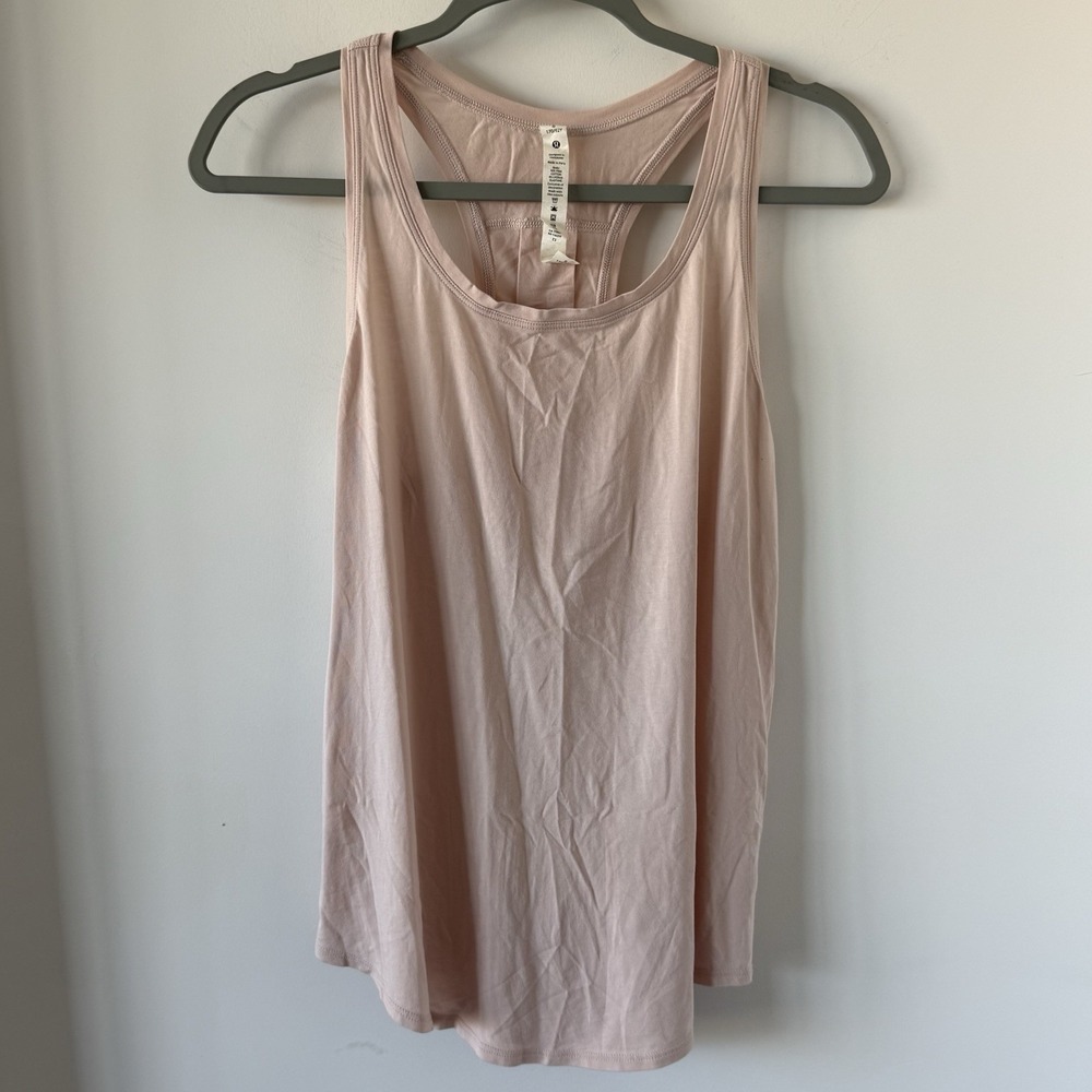 Lululemon Love Tank Top *Pleated Size 8 Muted Pink (Fifth Release) Pima Cotton